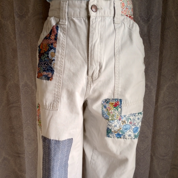 bill blass Pants - Liberty of London Art Fabric Up-Cycled Bill Blass Cotton Painter's Pants Khakis